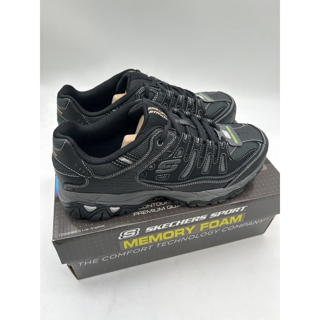 Skechers Men's Afterburn M. Fit Lace Up Sneakers, Black - Size 11.5