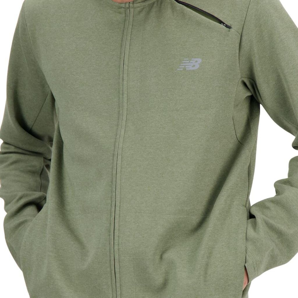 New Balance Men's Tech Knit Full Zip, Dark Olivine, Medium