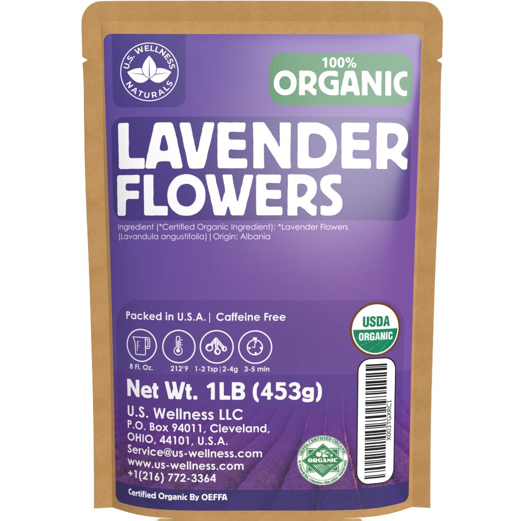 Lavender Tea 1LB (16Oz) 100% Certified Organic| Lavender Flowers Dried | Loose Lavender Tea