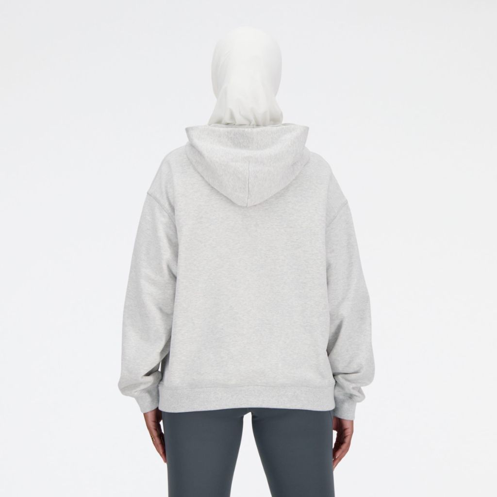 New Balance Women's Athletics French Terry Hoodie, Dark Olivine, Small