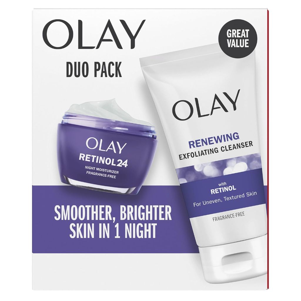 Olay Retinol Renewing Exfoliating Cleanser + Cleansing Melts Duo Pack - 1.7 oz