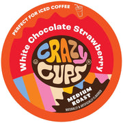 Crazy Cups Flavored Single Medium Roast Coffee for Keurig KCups Machines White Chocolate Strawberry  22 Count