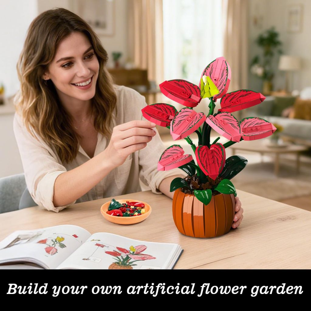 HiWEEGO Flowers Botanicals Bonsai Building Set, 782PCS