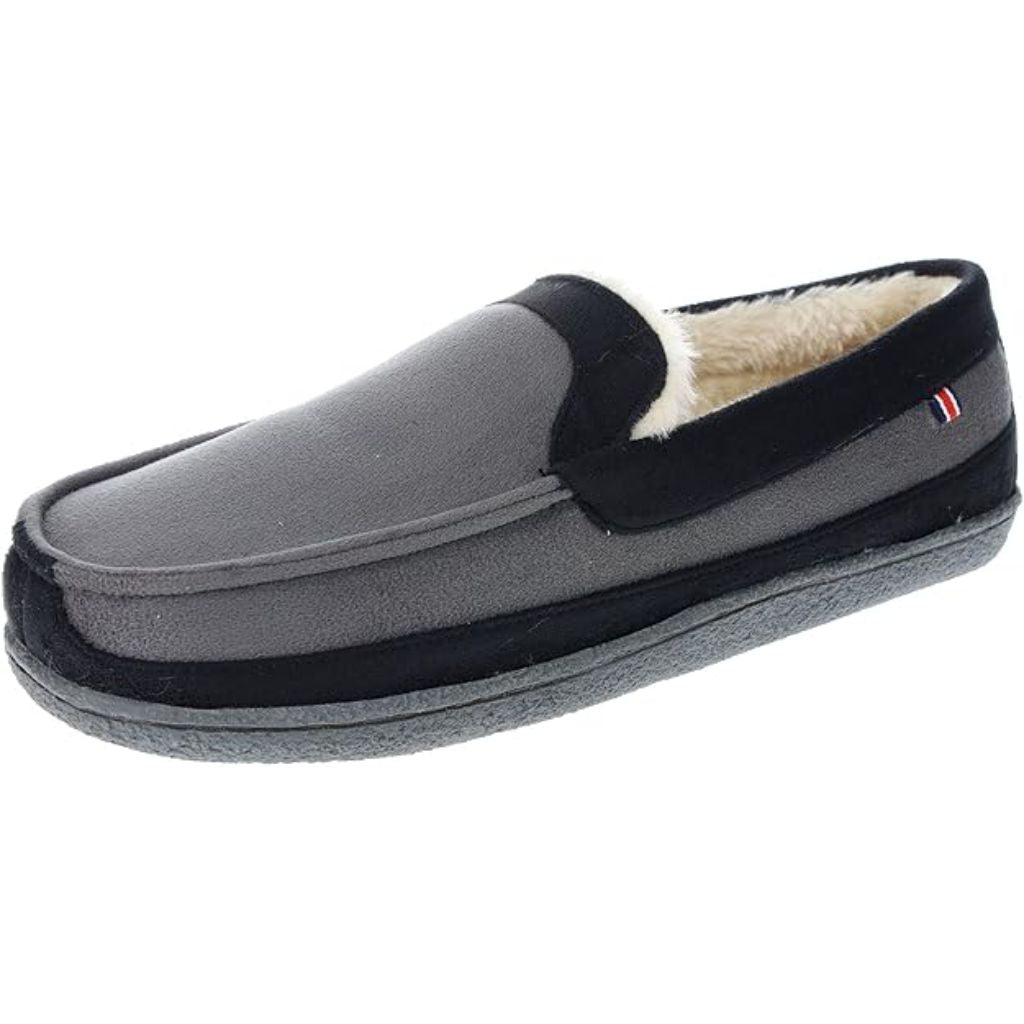 IZOD Men's Classic Memory Foam Moccasin - Gray Black, Size Medium (8/9)