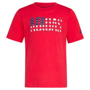 Adidas Boys' Short Sleeve Graphic Tee Shirt, Red/Navy, 2T