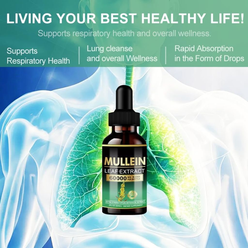ANKUY Mullein Drops for Lungs - Herbal Supplements - 2 Fl Oz (Green)