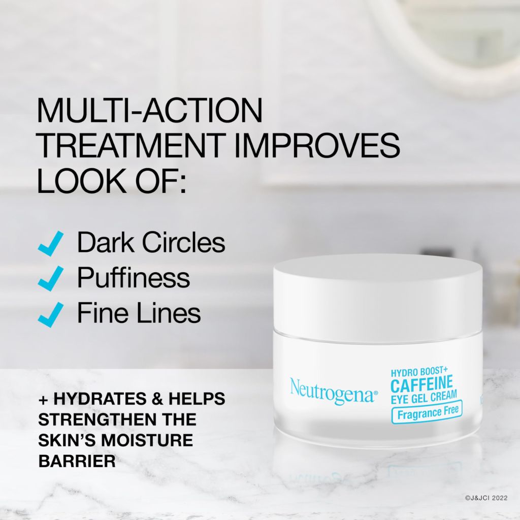 Neutrogena Hydro Boost + Eye Cream for Dark Circles & Puffiness, Fragrance Free, 0.5 oz