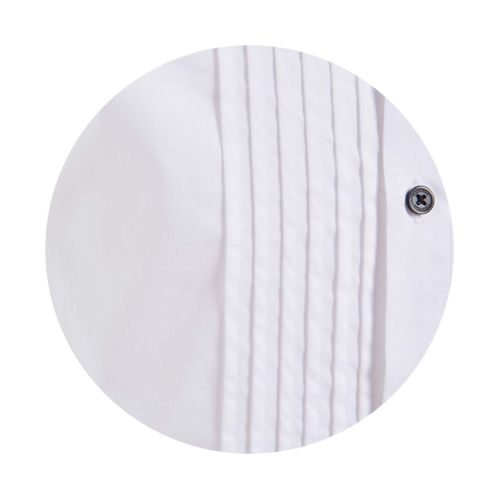 Calvin Klein Boys' Tuxedo Dress Shirt with Bow Tie, White, SZ 8