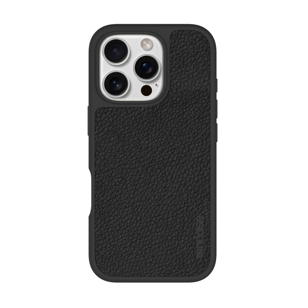 Incase ICON Case with Woolenex for iPhone 16 Pro Max, Obsidian Pebbled Plant Leather (12ft)