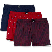 Nautica Men's Classic Cotton 3-Pack Woven Boxers, Large