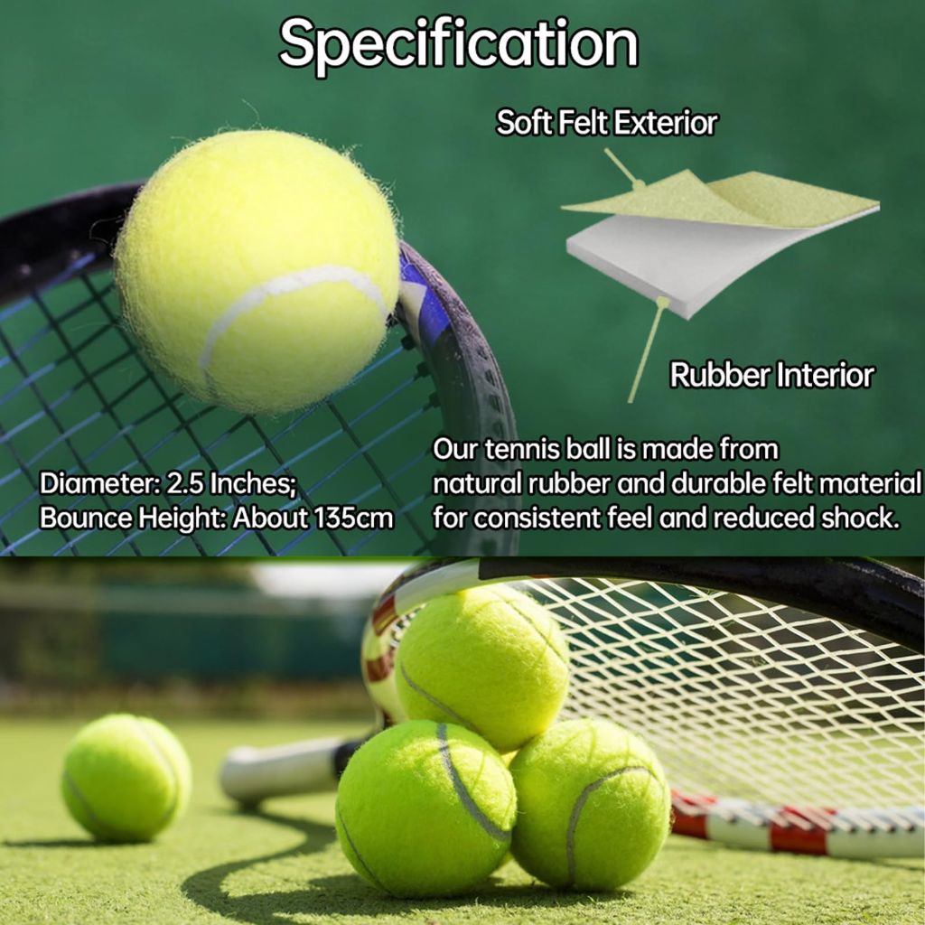 Magicorange Tennis Balls, 60 Pack Advanced Training Tennis Balls Practice Balls, Pet Dog Playing Balls, Come with Mesh Bag for Easy Transport, Good for Beginner Training Ball (Green)