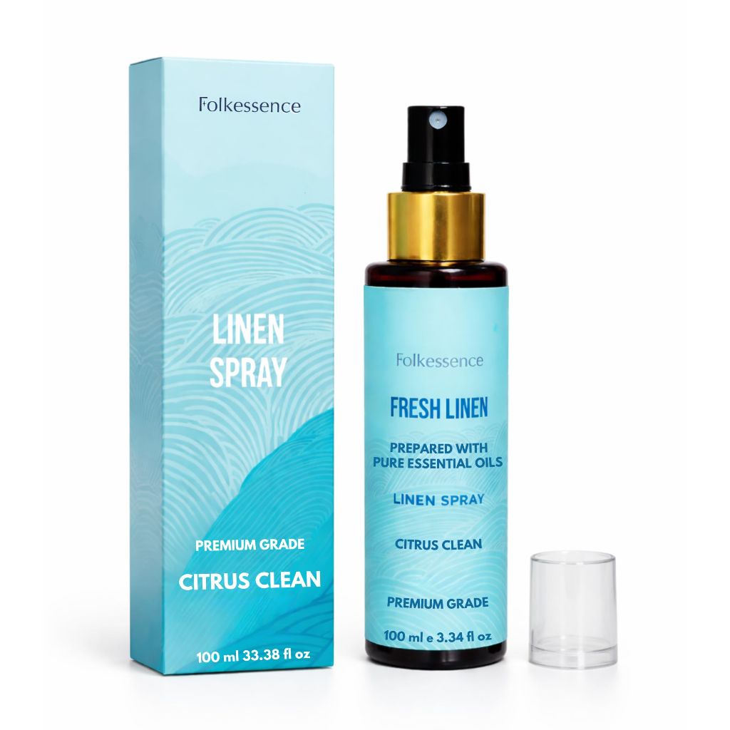 Folkulture Linen Spray - Odor Eliminator | Citrus Scent Fabric Freshener | 3.34 Fl Oz