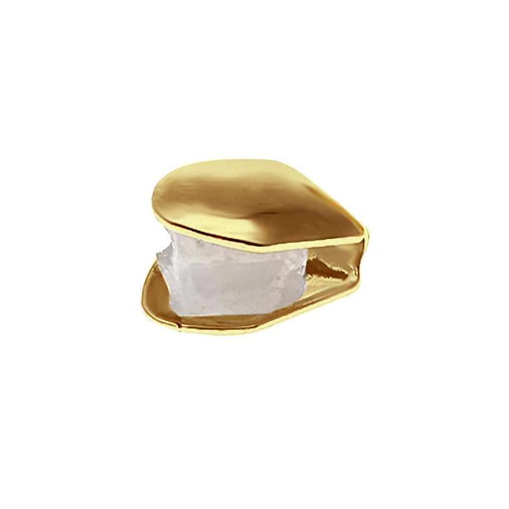 TCOTBE 2 Pieces 14K Plated Gold Grillz Mouth Teeth, Hip Hop Teeth Plain, Top Tooth Single Grill Cap for Teeth Mouth, Party Accessories Teeth Grills (Color : Gold)