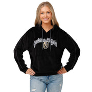 FOCO Vegas Golden Knights NHL Womens Velour Hooded Sweatshirt, Black - size S