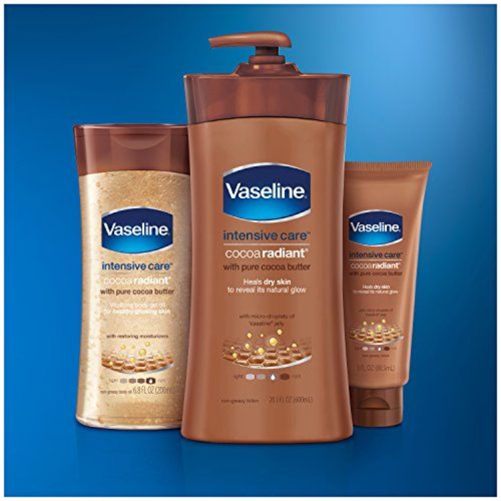 Vaseline Intensive Care Cocoa Radiant Hand and Body Lotion Cocoa Butter - 3pk/20.3 Fl Oz