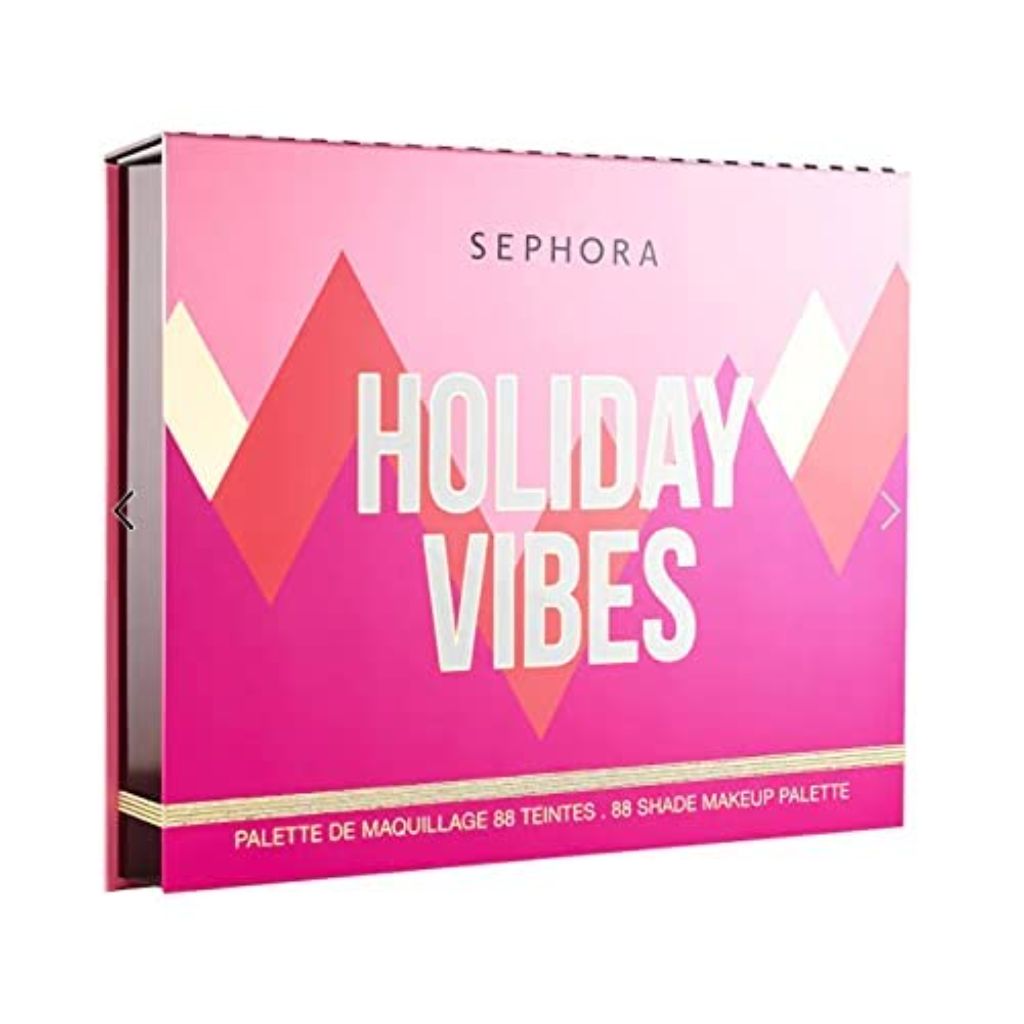 Sephora Holiday Vibes 2021 Limited Edition Makeup Palette - 88 Colors, 2 Brushes