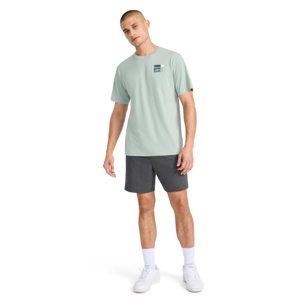 SZ XL, Reebok Men’s Bebop Short Sleeve Crewneck T-Shirt, Standard Fit | Iceberg Green