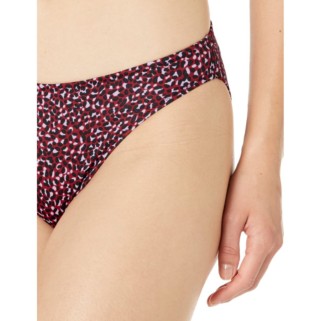 Amazon Essentials Women's Classic Full Coverage Low Rise Bikini Swimsuit Bottom, Brick Red Leopard - size 4X
