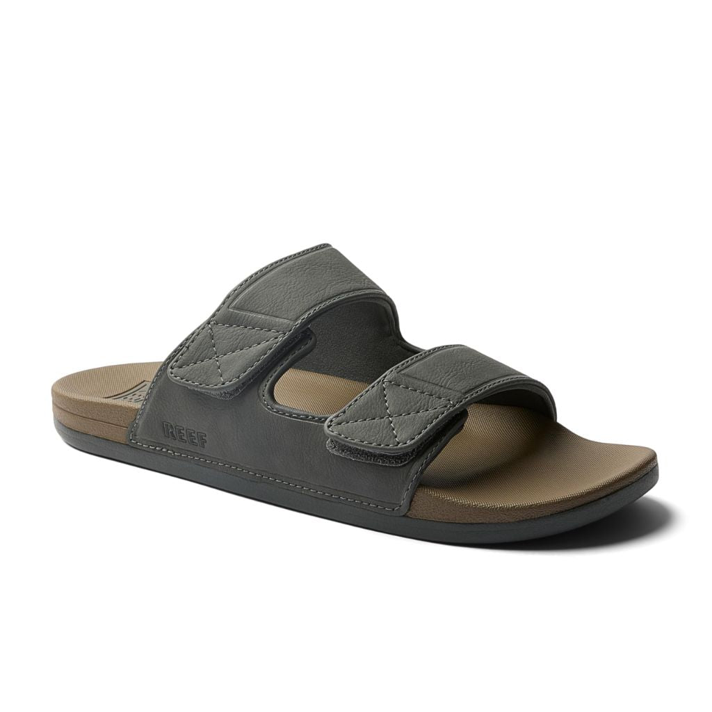 REEF Cushion Tradewind SL Men's Fashion Slides, Grey/Tan, 13