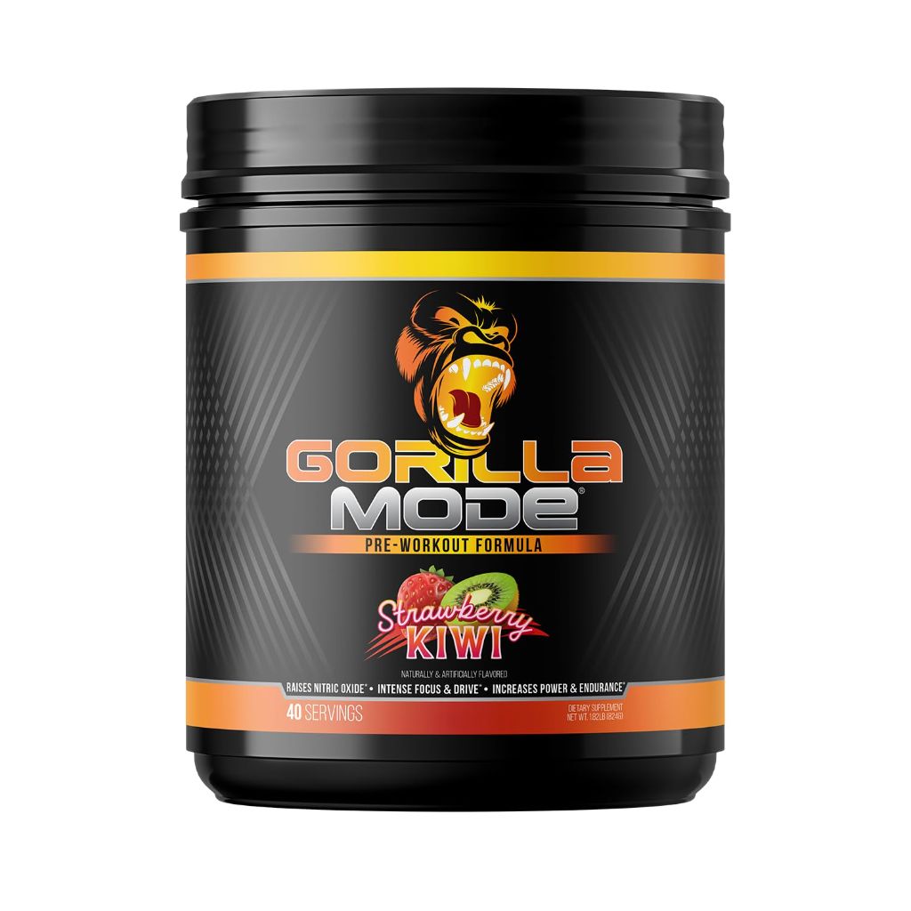 Gorilla Mode Pre Workout - Massive Pumps Laser Focus Energy Power 816g (Strawberry Kiwi)