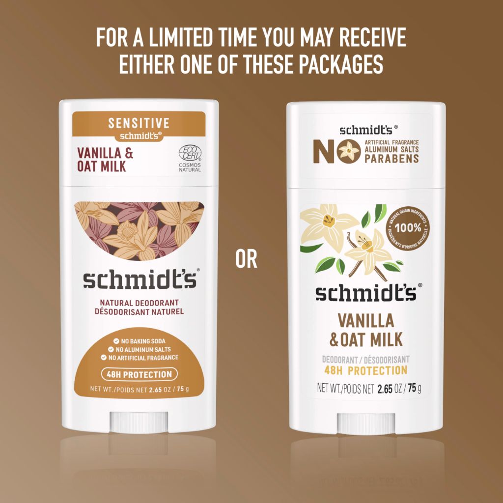 Schmidt's Aluminum-Free Vegan Deodorant Vanilla & Oat Milk, 2.65 oz