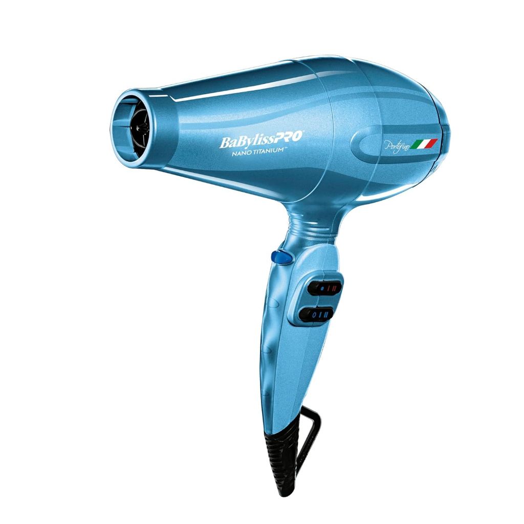 BaBylissPRO Hair Dryer, Nano Titanium Portofino 2000-Watt Blow Dryer, Hair Styling & Appliances | Blue