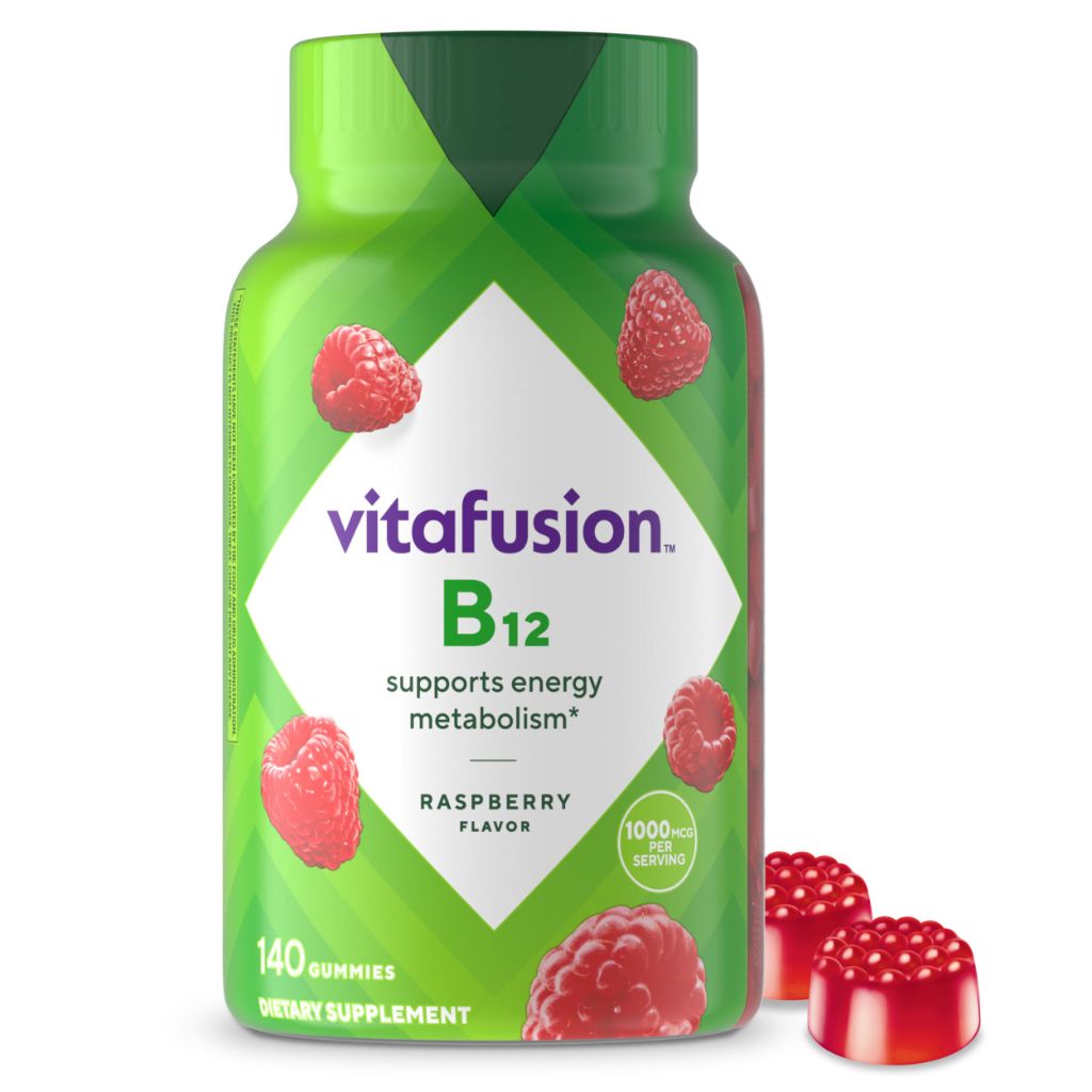 Vitafusion Vitamin B12 Gummies | 1000 mcg | 140 Adult Gummy Vitamins | Raspberry Flavor