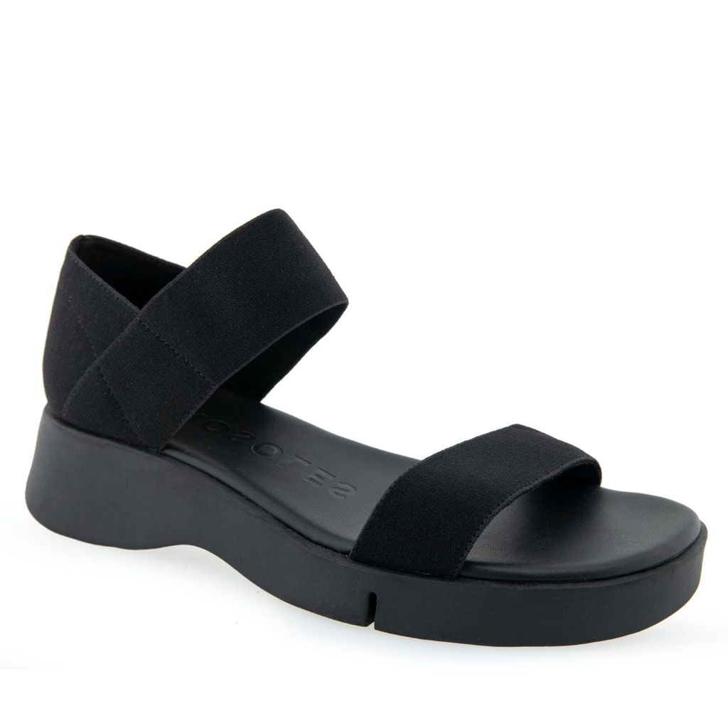 Aerosoles Women's Freedom Low Heeled Sandal - Black Elastic, Size 7.5