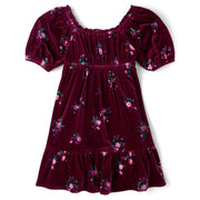The Children's Place,Girls,Short Sleeve Casual Everyday Dresses,Sugar Beet Velour,X-Large