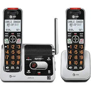 AT&T BL102-2 DECT 6.0 2-Handset Cordless Phone for Home with Answering Machine, Call Blocking, Caller ID Announcer, Audio Assist, Intercom, and Unsurpassed Range, Silver/Black