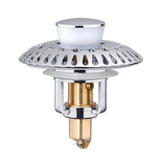 Bathroom Sink Stopper for 1.06"-1.65" Drain Holes, 2 in 1 Bath Sink Drain Strainer Stopper, (Chrome Silver-1p)