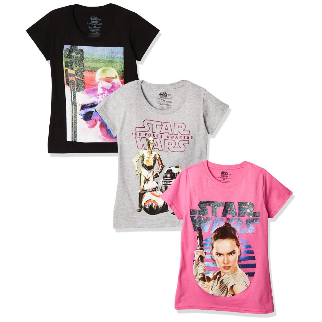 STAR WARS Big Girls' Classic Graphic Tee 3-Pack, Assorted, 16