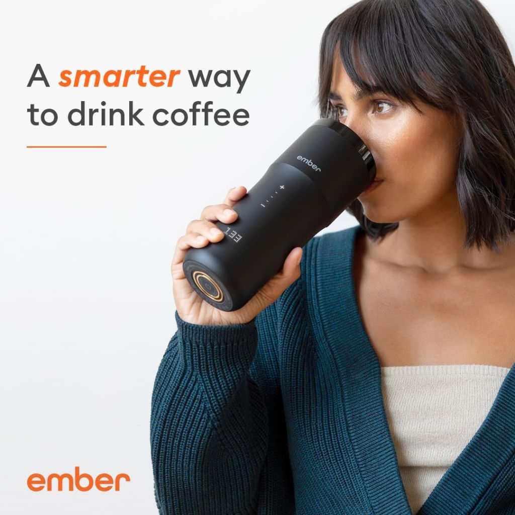 Ember Travel Mug 2+, 12 oz, Temperature Control Smart Mug, Stainless Steel, Slate Black