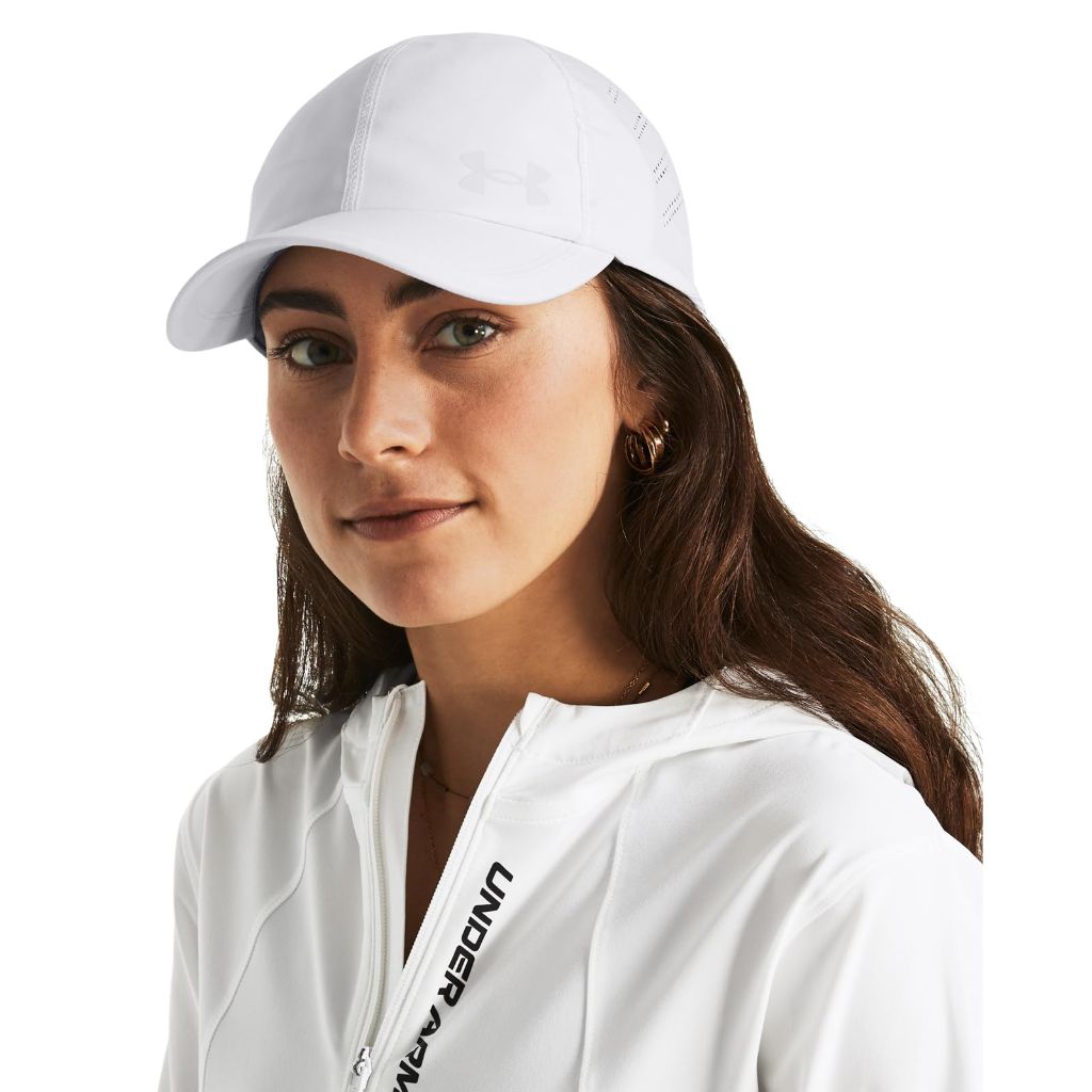 Under Armour Womens Iso-Chill Launch Run Adjustable Hat, (100) White/White/Reflective, One Size Fits Most