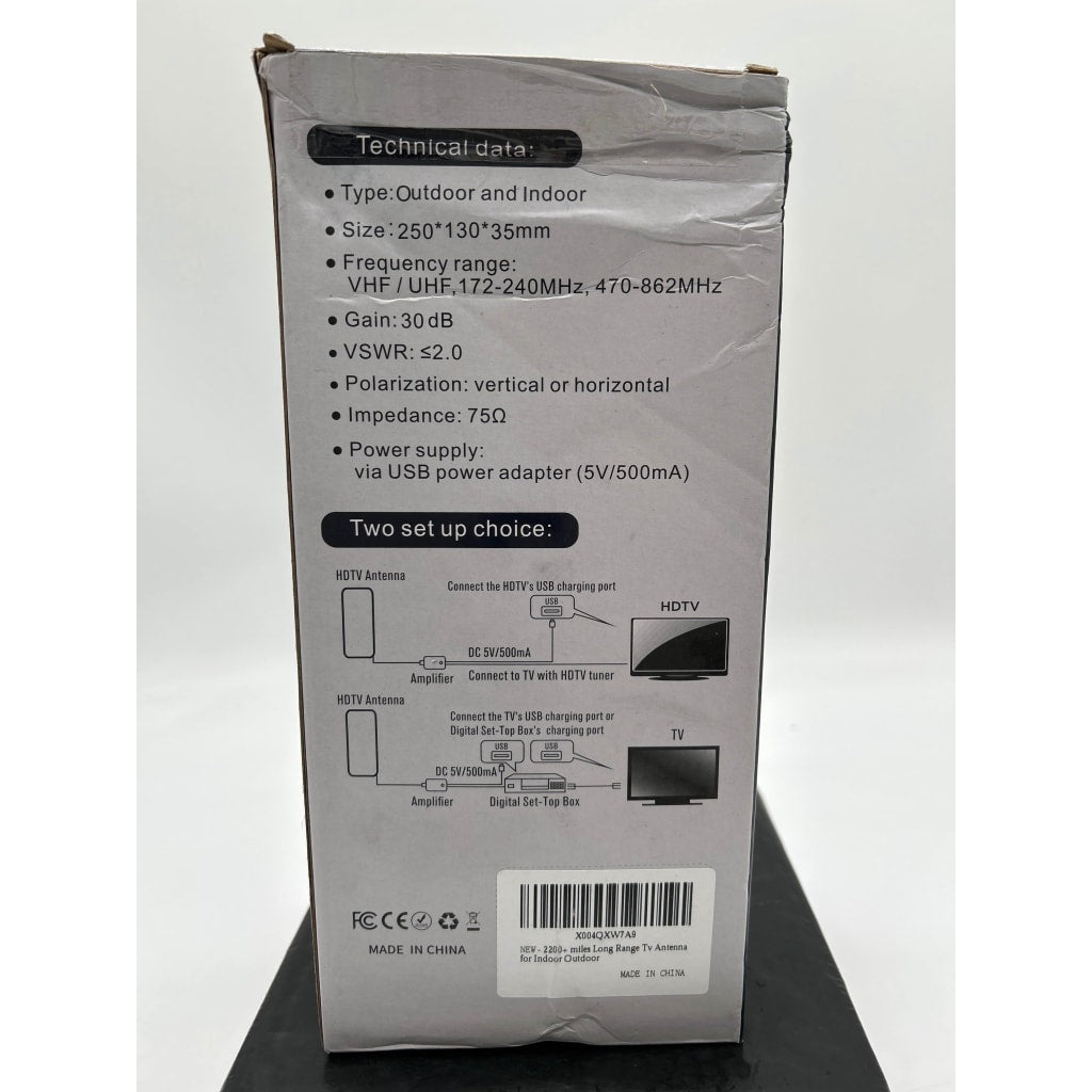 TV Antenna Outdoor Indoor, 2800+ Miles Long Range 360° Reception, Waterproof Digital Antenna with Signal Booster Amplifier