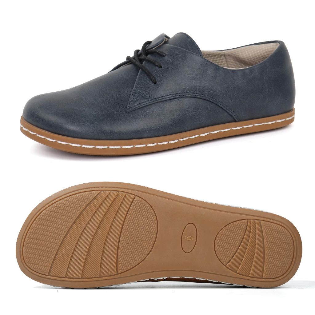 Benassal Women Barefoot Dress Shoes Wide Toe Box Shoes Oxfords (6.5,Navy)