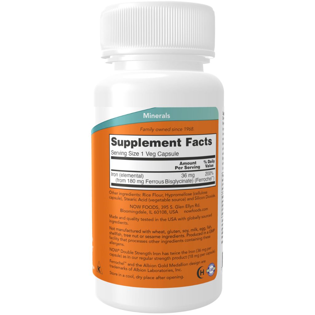 NOW Supplements, Iron 36 mg - 90 Veg Capsules
