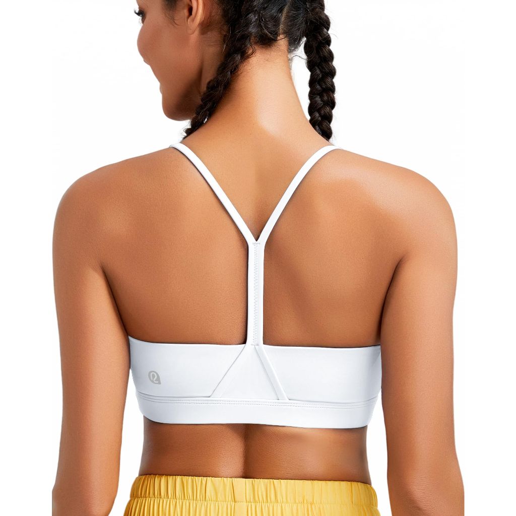RUNNING GIRL Sports Bras for Women, Y-Back Medium Support (White, M)