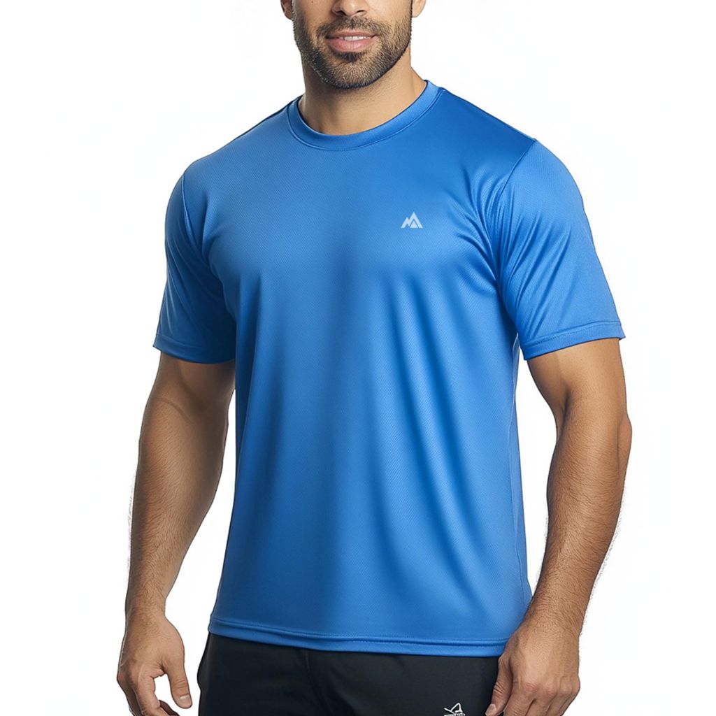 GearGlacier Men's Instant Cooling Quick Dry Workout T-Shirt - Frost Blue, Large