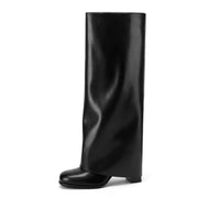 Meolee Knee High Boots Women Fold Over, Size 8.5
