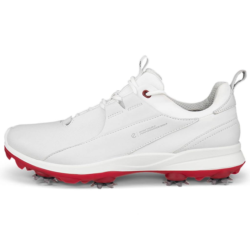 ECCO Women's Biom Tour Lace Waterproof Golf Shoe, White, 11-11.5