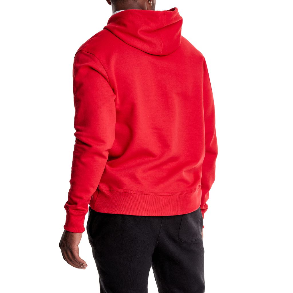 Champion Men's Hoodie, Fleece, Comfortable Sweatshirt for Men, Red, Large