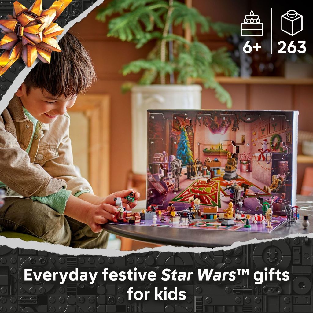 LEGO Star Wars Advent Calendar 2025 Kids Toy - Holiday Countdown Playset with 24 Toys for Boys & Girls, Ages 6+ - Includes C-3PO & BB-8 Figures - Star Wars Gift Idea for Christmas - 75418
