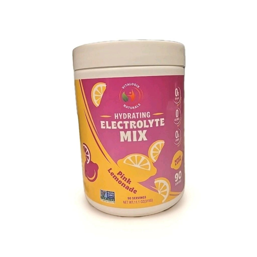 Vitalogix Naturals Hydrating Eloctrolyte Drink Mix Powder - 90 Servings, Pink Lemonade - Exp. 4/26