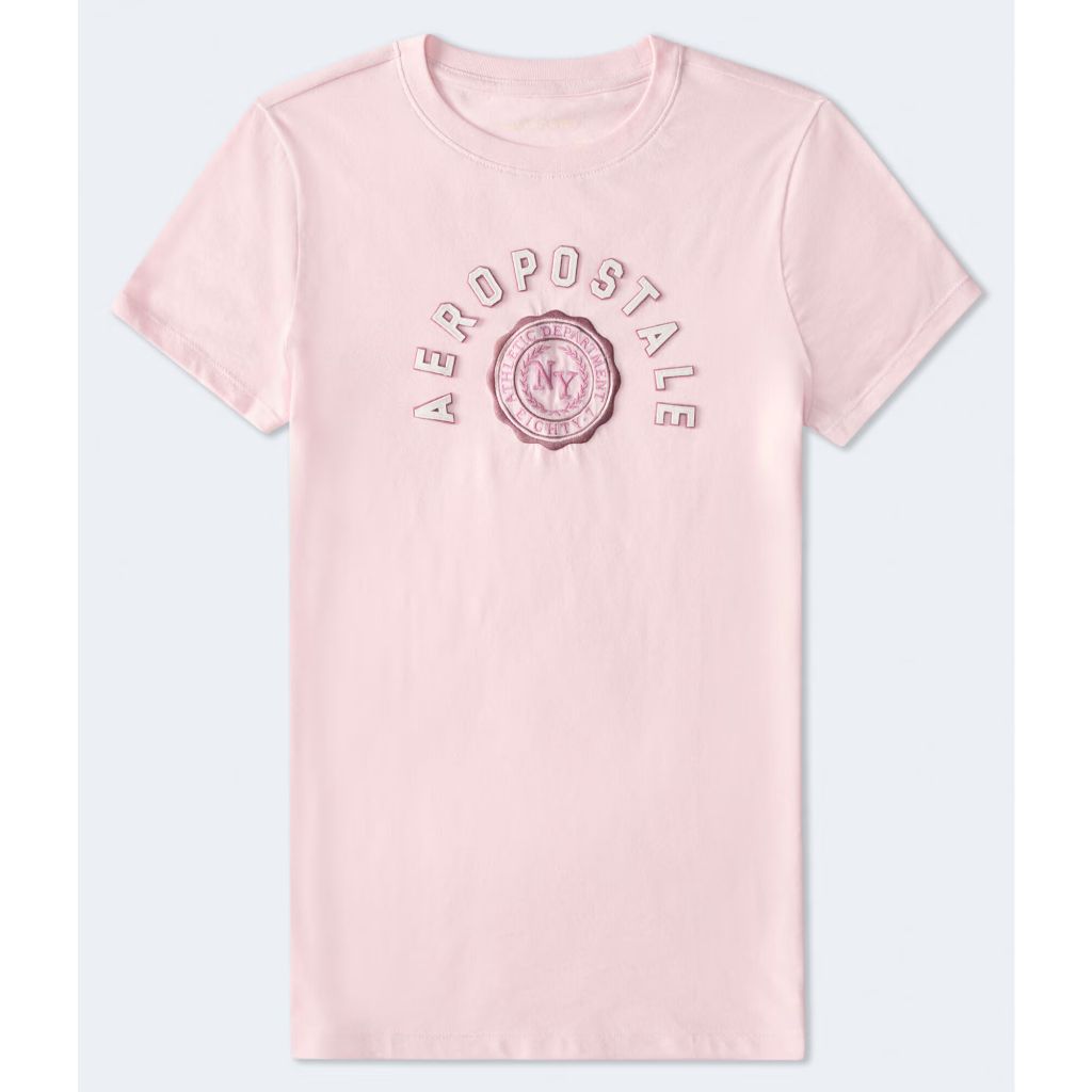 Aeropostale Circle Crest Graphic Tee, Pink A Boo, L