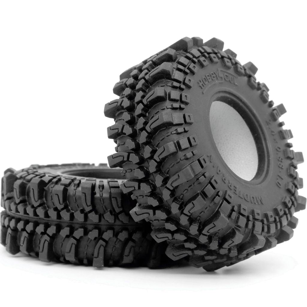 24pcs RC 1.0 Crawler Tires 61mm Tall Soft Sticky Mud Tyre