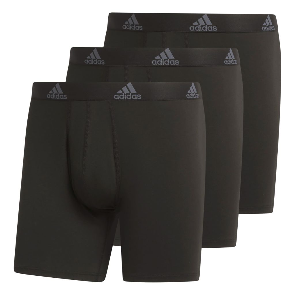 adidas Men's Stretch Cotton Boxer Briefs - Black, 4XL (3 Pair)