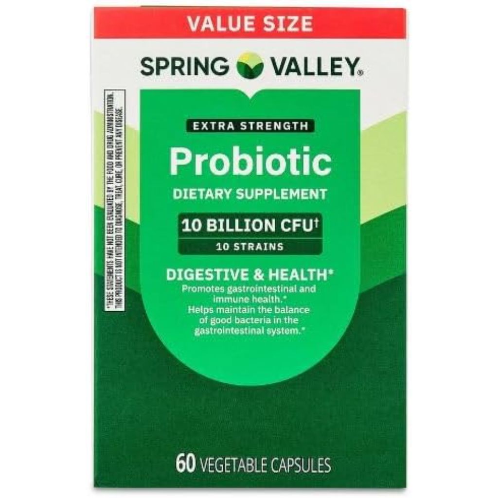 H4U Spring Valley Extra Strength Probiotic Vegetable Capsules for Digestive Health (10 Billion - 60 Count)
