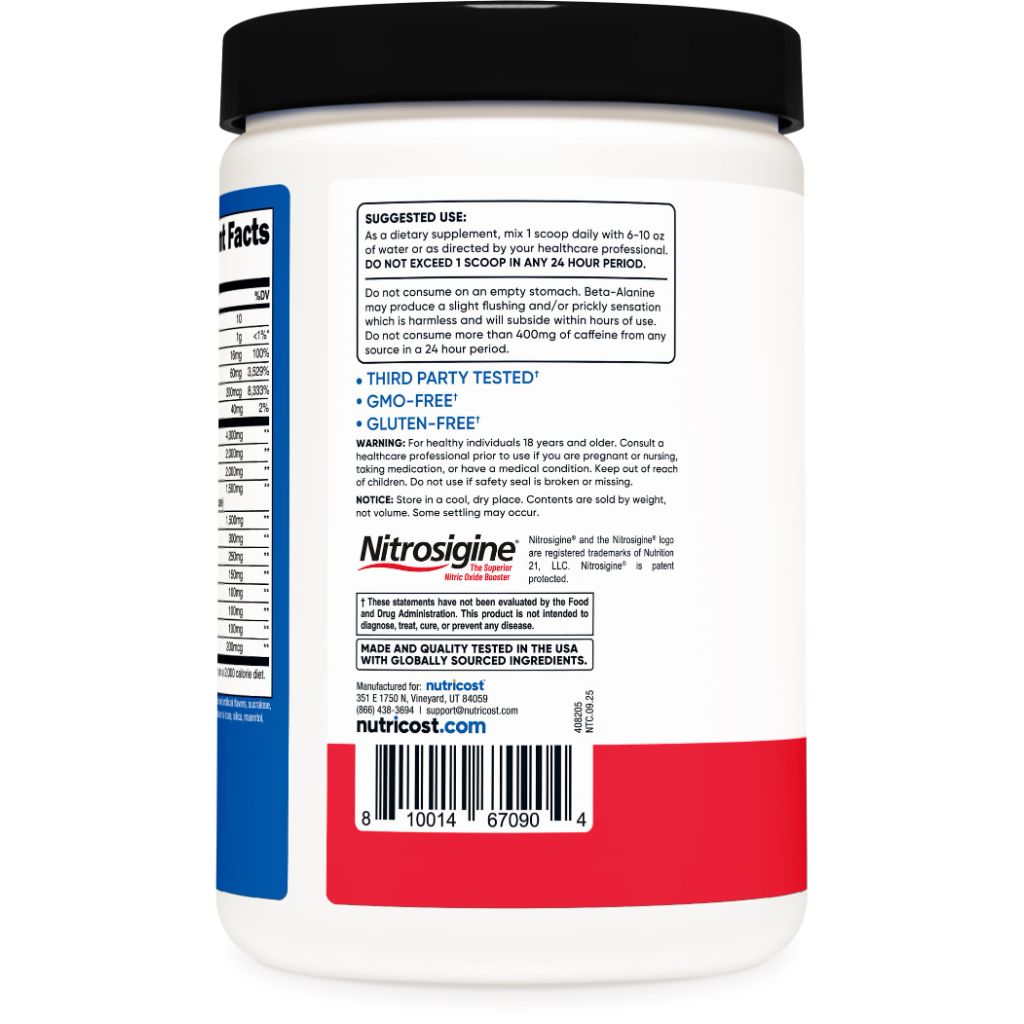 Nutricost Pre-X Xtreme Pre-Workout Complex Powder, Fruit Punch, 30 Servings, Vegetarian, Non-GMO and Gluten Free