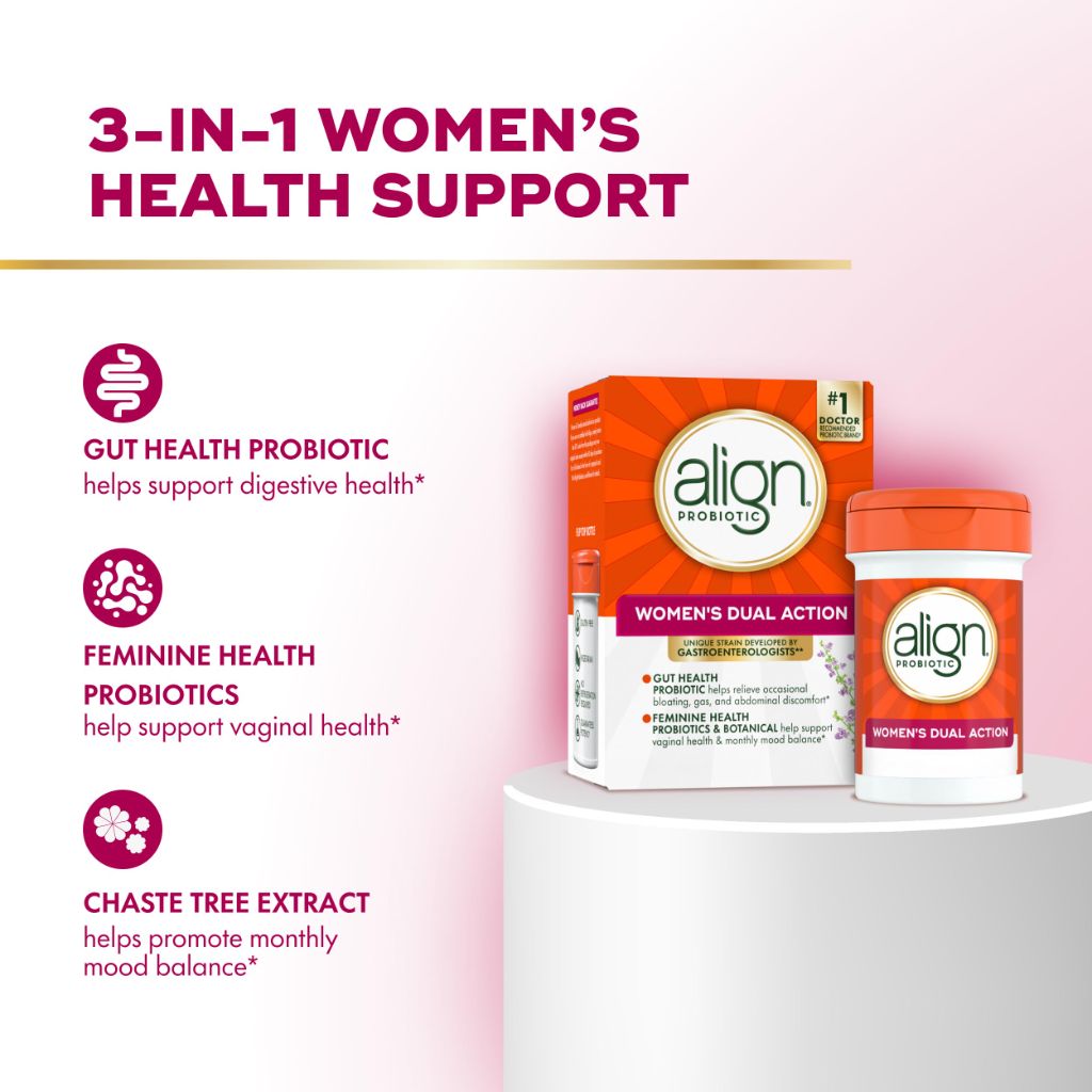 Align Probiotic, Womens Dual Action, Vaginal Probiotics for Women, Womens Probiotic for Vaginal Health Support, with Probiotics for Digestive Health, 28 Probiotic Capsules